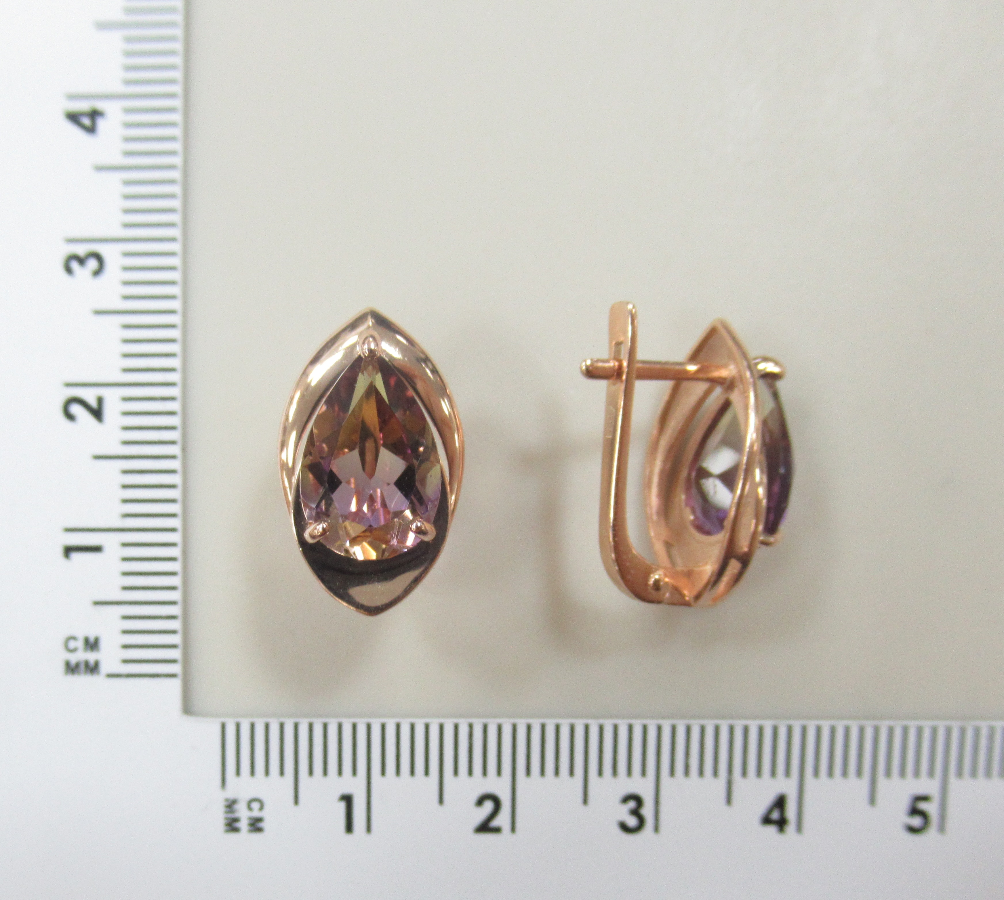 Серебряные серьги с аметринами